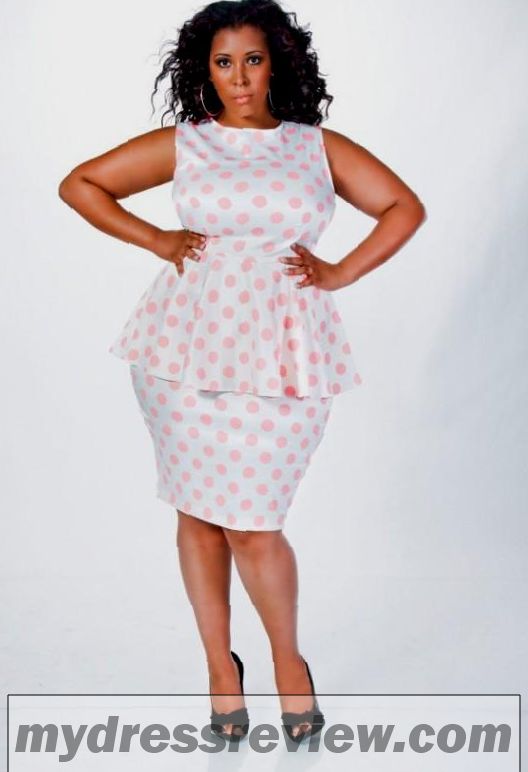White Peplum Plus Size Dress : Fashion Show Collection