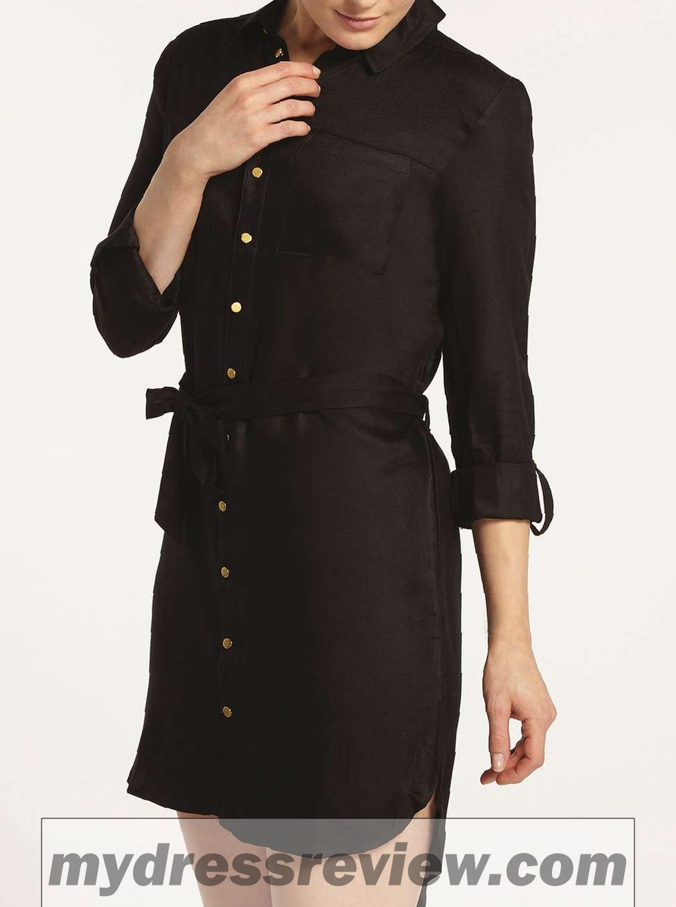 Black Button Front Dress : Oscar Fashion Review