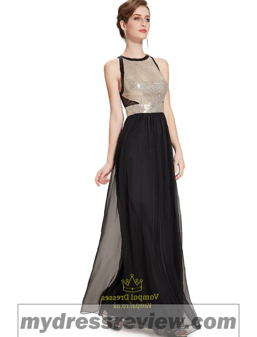 Floor Length Black Sequin Dress - Look Like A Princess 2017