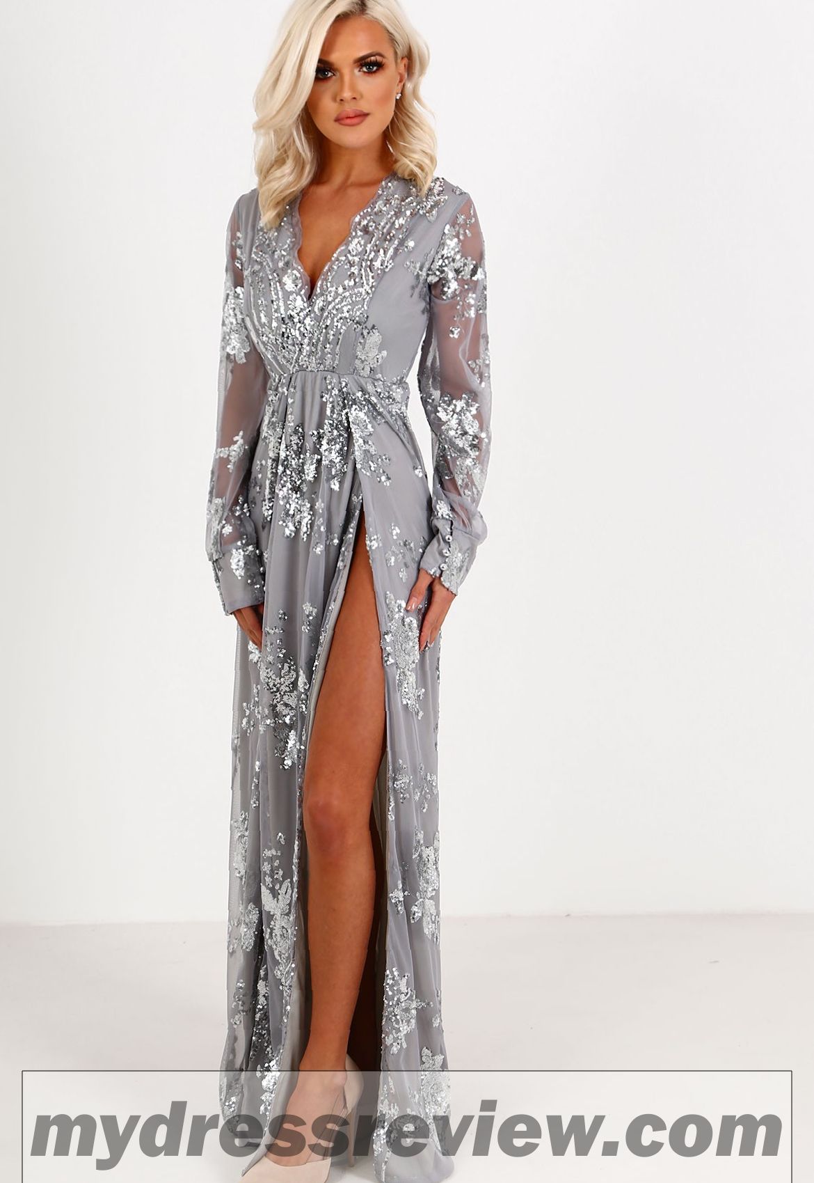 Maxi Sequin Dress Long Sleeve - Clothes Review