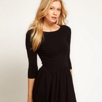 black-flare-dress-with-sleeves-a-wonderful-start