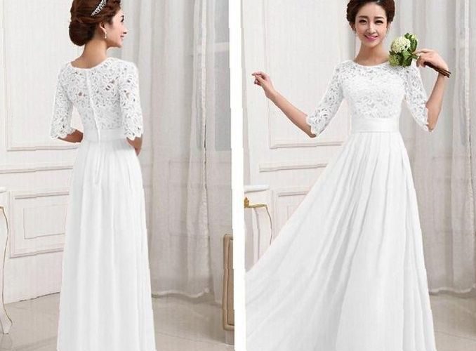 long-white-dress-with-lace-18-best-images