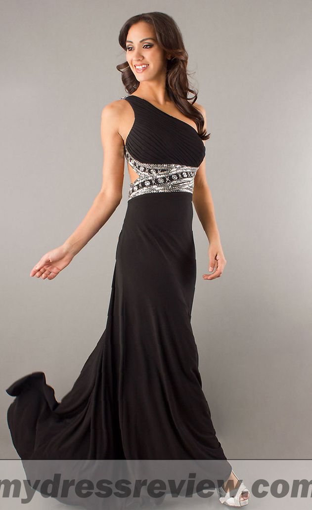 One Shoulder Black Bridesmaid Dress : Fashion Outlet Review