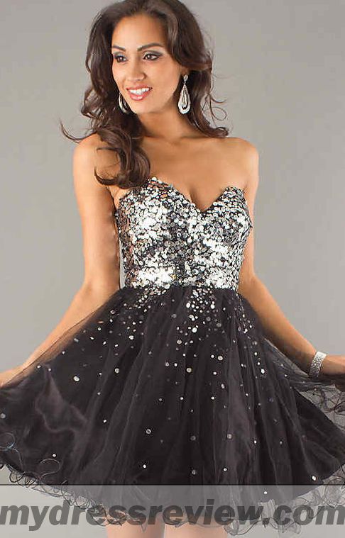 Black Sparkly Short Dress - Look Like A Princess 2017