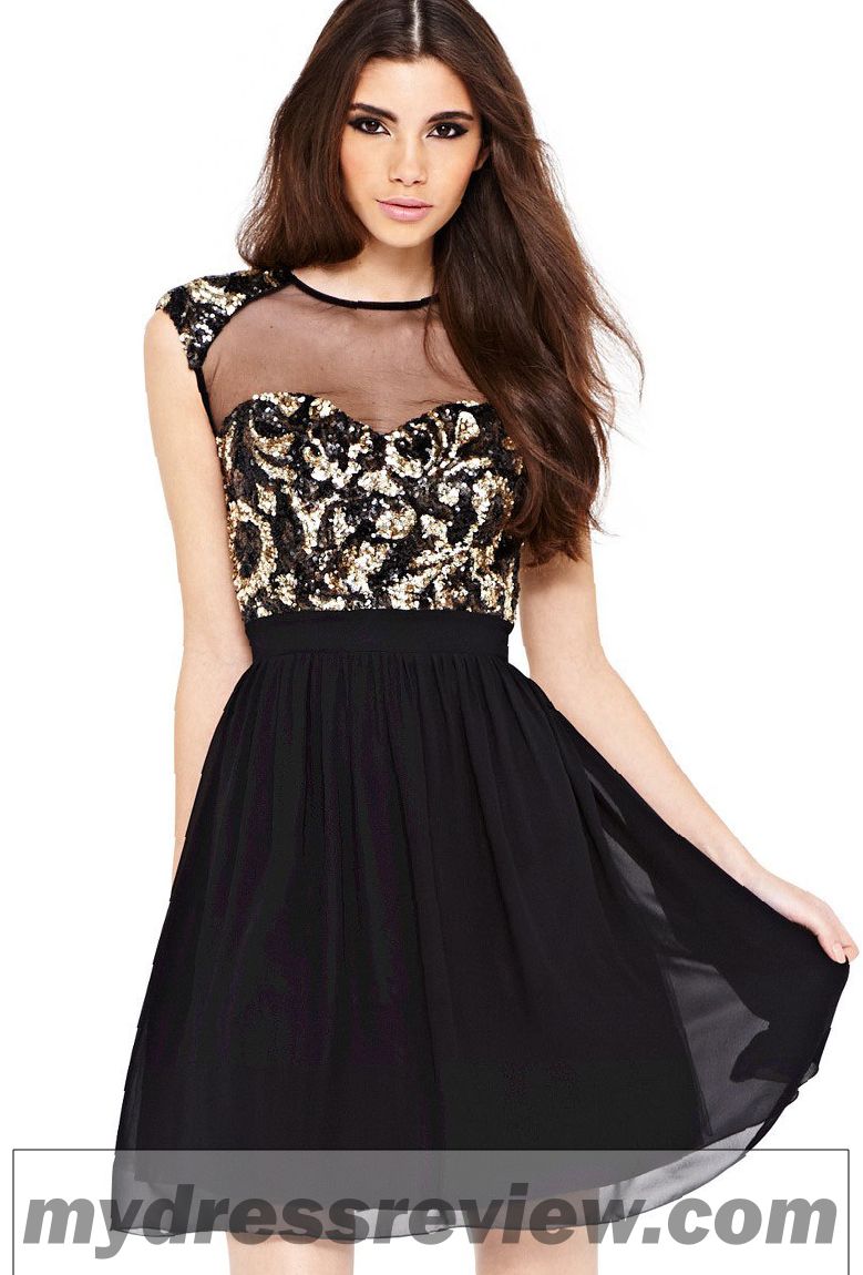 Black Sparkly Short Dress - Look Like A Princess 2017