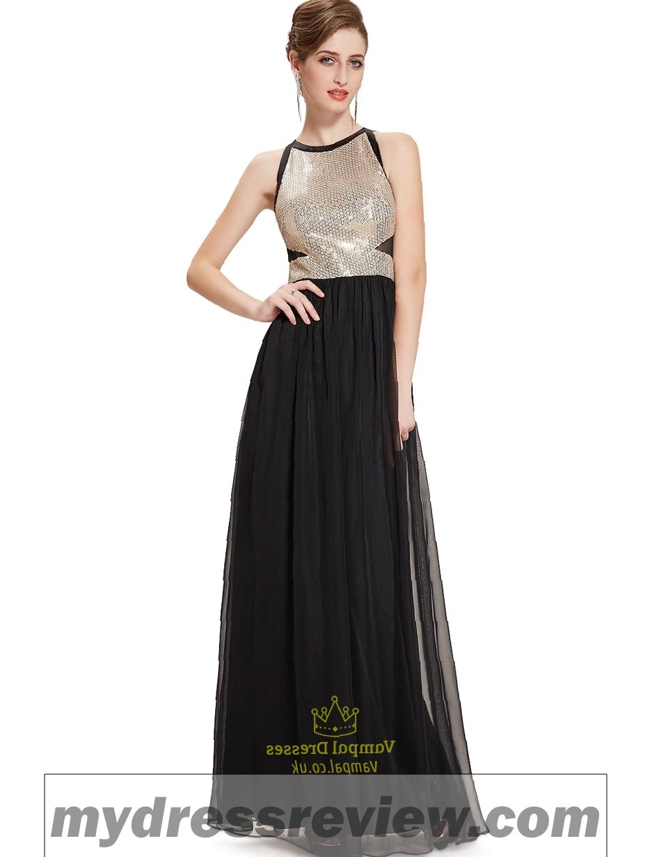 Floor Length Black Sequin Dress - Look Like A Princess 2017