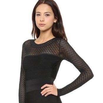 black-dress-with-flared-sleeves-and-clothing-brand