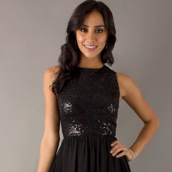 black-sparkly-short-dress-look-like-a-princess