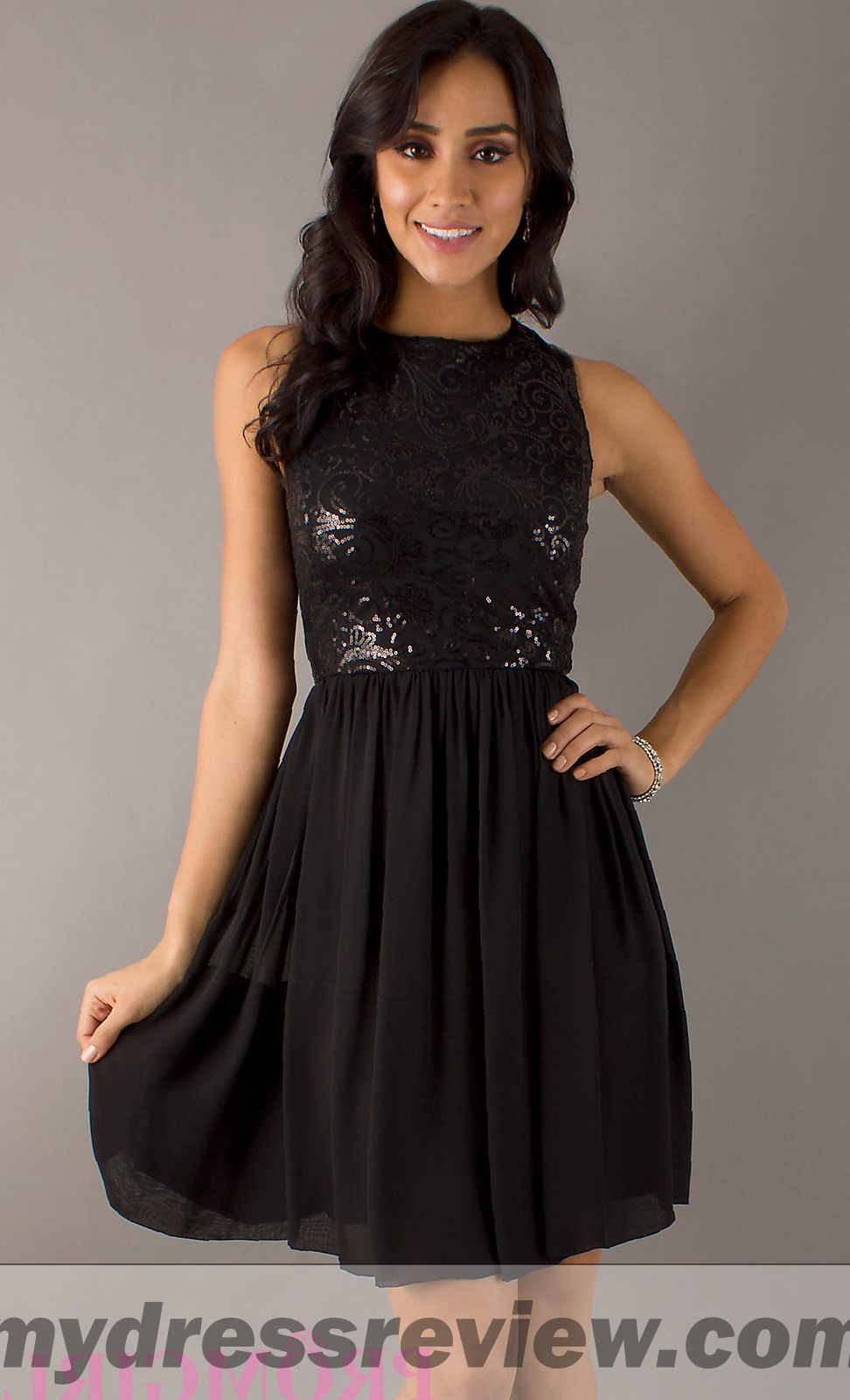 Black Sparkly Short Dress - Look Like A Princess 2017 - MyDressReview