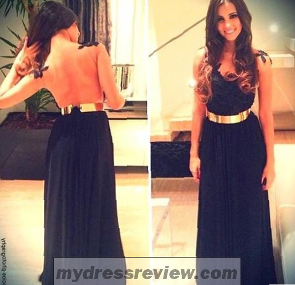 Long Gold And Black Dress : Trend 2017-2018