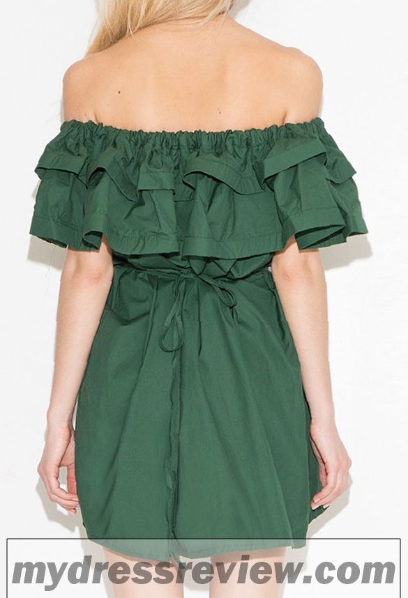 Dark Green Off The Shoulder Dress - Clothes Review