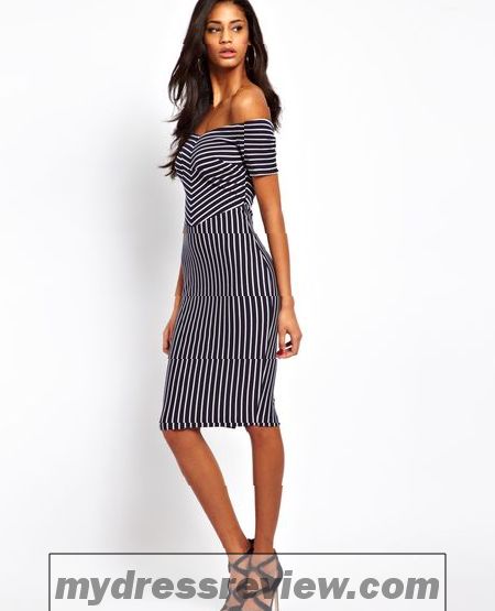 Off The Shoulder Black And White Striped Dress & Clothing Brand Reviews