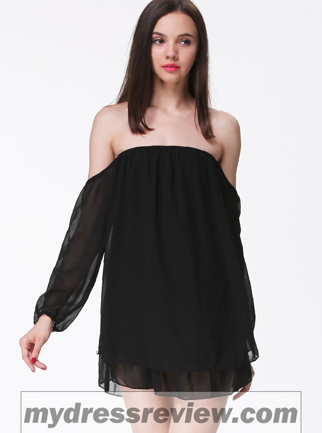 Off The Shoulder Black Long Sleeve Dress & Fashion Outlet Review