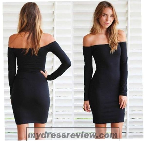 Off The Shoulder Black Long Sleeve Dress & Fashion Outlet Review